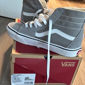 Vans Gray and White High-Top Sneakers